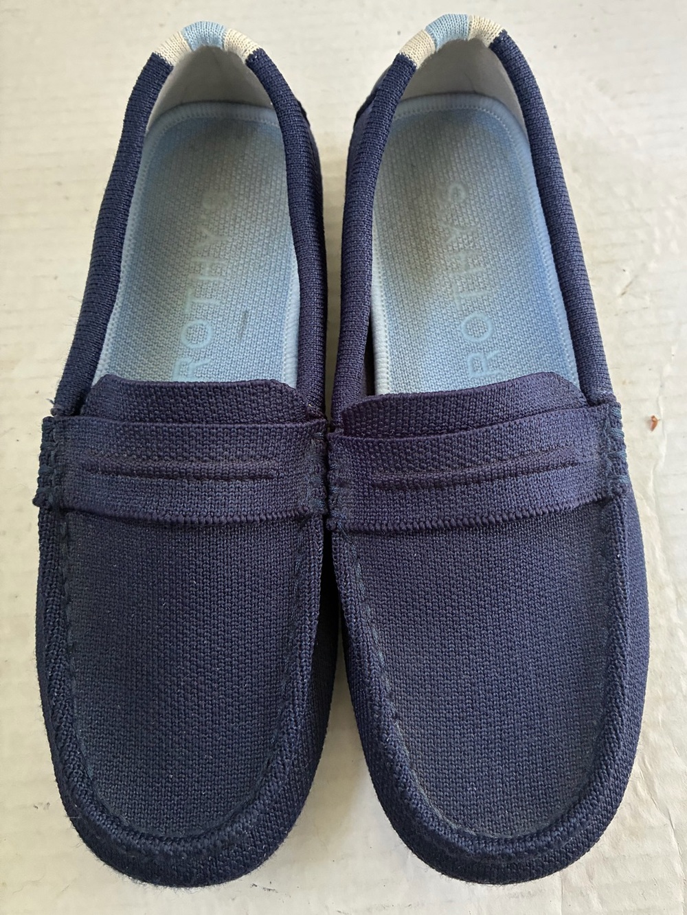 Rothy's The Driver Navy Blue Knit Driving Loafers Women’s US 6 Pristine Cond